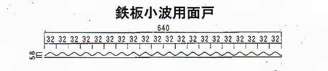 ケミカル面戸　鉄板小波用　寸法