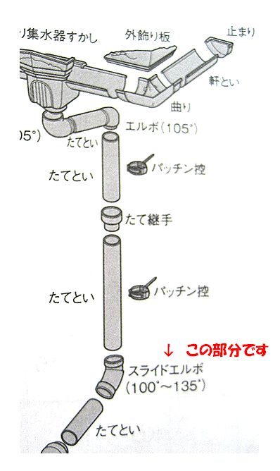 高級品市場 ハイ丸竪継手 Ｍベージュ ６０ＭＭ ＫＱＸ８４０Ｊ 雨樋 雨どい あまどい 住宅用雨樋 雨水 部品 修理 取り替え 取り付け リフォーム  建築資材 住宅建材 住宅設備 建材商人 雨どい部材 雨どい部品 部材 エクステリア 工事